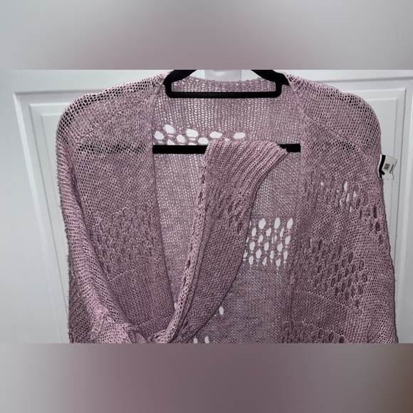 Women's Crochet Open Knit Sweater - lilac purple ~XXL - Picture 3 of 7